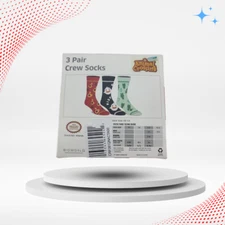 Nintendo Animal Crossing Crew Socks - 3 Pair (Size 10-13) New
