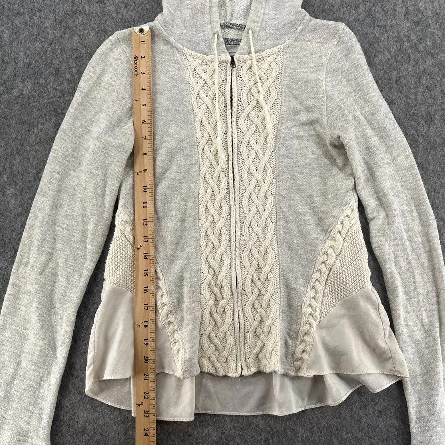 OFF WHITE Anthropologie Saturday Sunday Felpa da donna con cappuccio maglia maglione avorio S