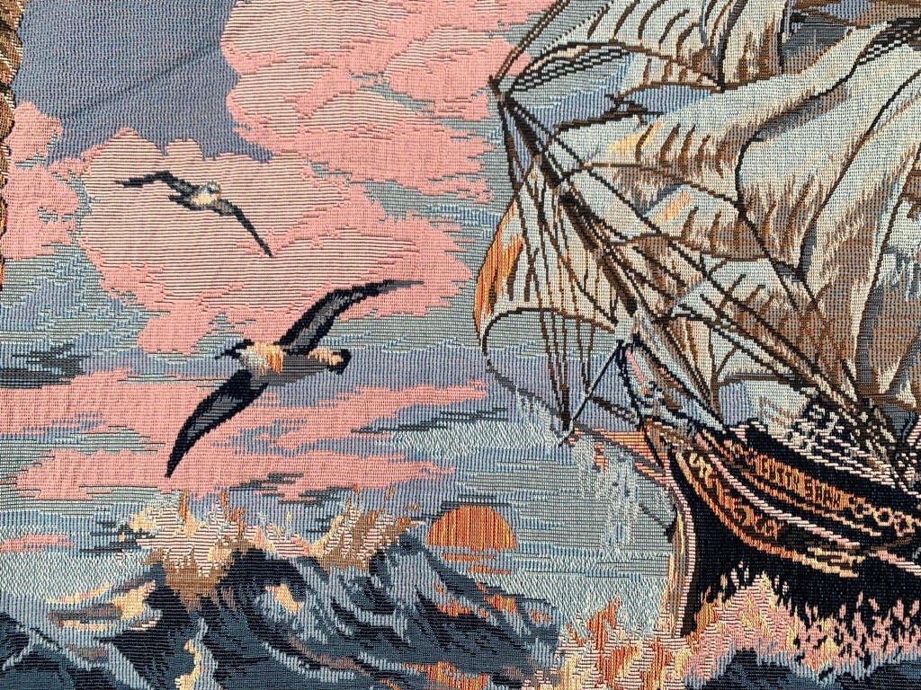 フィー タペストリー Vintage French Tapestry Amazing Pictorial Wall Decor Tapestry 3x4