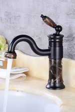Wasserhahn Marmor Naturstein Badezimmer Armatur modern edel vintage Messing neu