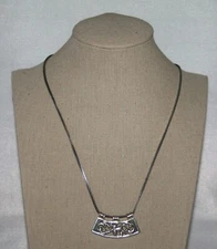 Silpada Sterling Silver Wheat Chain Curved Floral Slide Pendant Necklace N1472