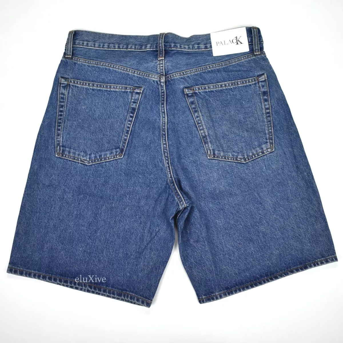 NWT Palace Calvin Klein CK1 Baggy Denim Shorts Blue 9 inch