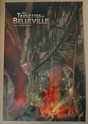 DIE DRILLINGE VON BELLEVILLE FILMPOSTER LIMITIERTE AUSGABE SIEBDRUCK SYLVAIN CHOMET