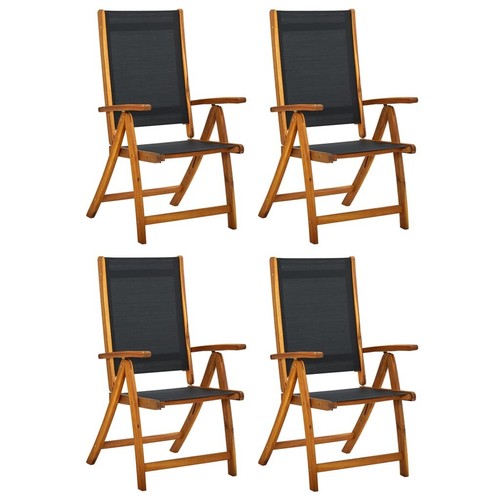 NNEVL Folding Garden Chairs 4 pcs Solid Wood Acacia and Textilene eBay