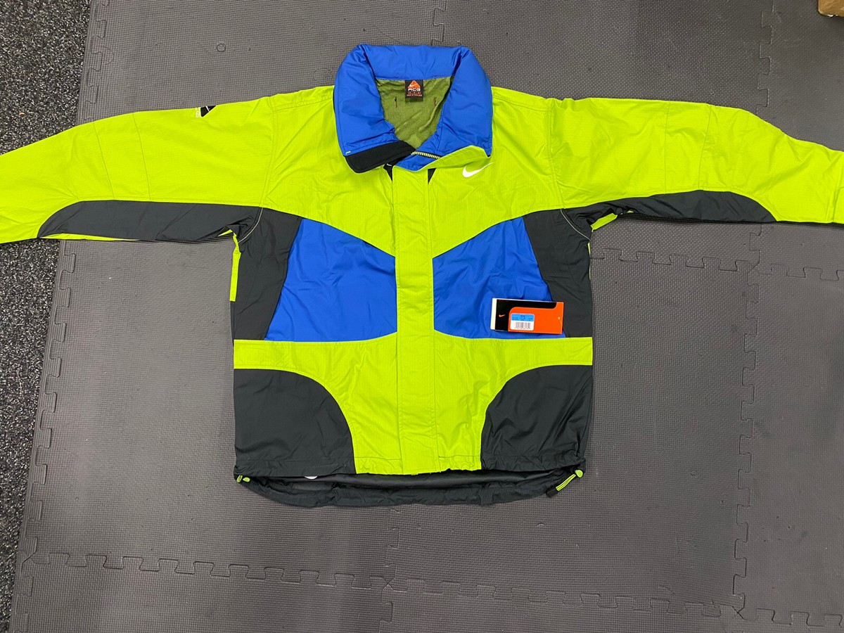 Vtg Nike ACG Retro Neon Yellow Volt Jacket Men M 90s Rain