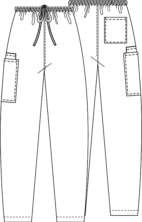 Scrubs Cherokee Workwear Men's Drawstring Cargo Pant Short 4100S CIEW Ciel