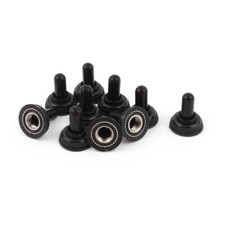 10PCS Mini Toggle Switch Waterproof Boot Rubber Cover Cap Black