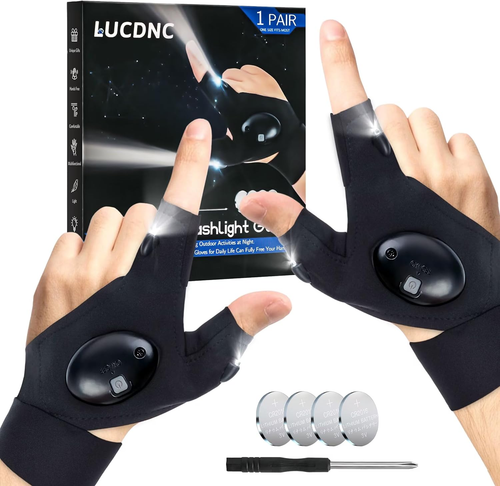 Flashing Glove Work Gloves With Lights Half Hand Flashing Glove