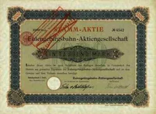 Eulengebirgsbahn AG 1903 Reichenbach Silesia Silberberg Neurode AGIV 1000 Mark