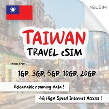 NeuSIM Taiwan eSIM 5-20GB Data | Same Day DELIVERY!