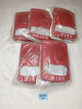 *Lot Of 5* Red Simplex TrueAlert Fire Alarm Siren Speaker Visible Cover NOS