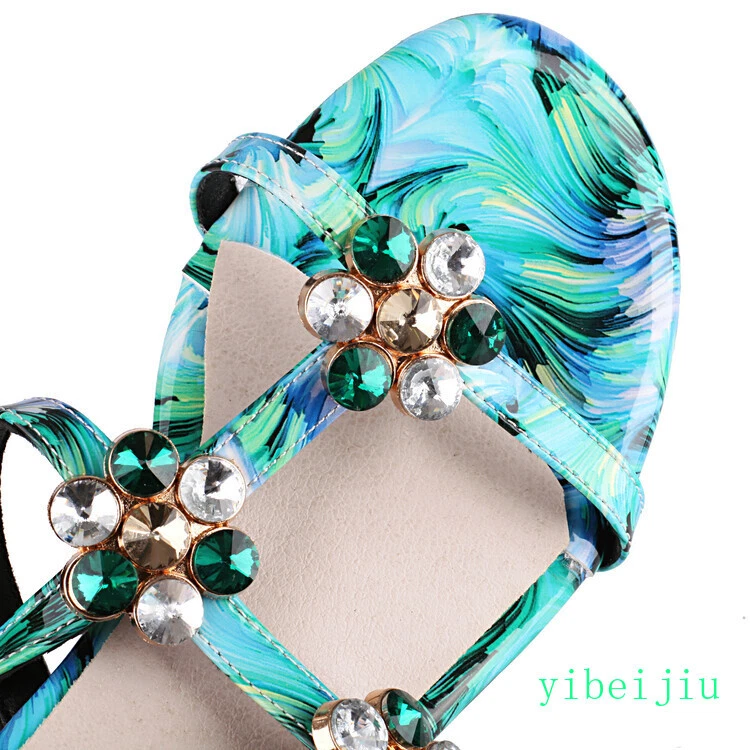 Sandálias sapatos baixos femininos gladiador romano verão joelho alto botas strass - Imagem 4 de 4