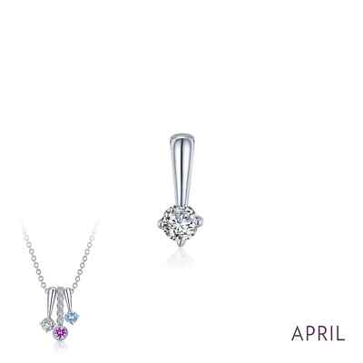 BRAND NEW Lafonn Clear Diamond April Birthstone Love Polished Pendant BP005DAP00