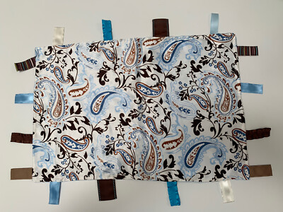 Baby Tag Blanket Sensory Lovey Toy Satin Minky 14