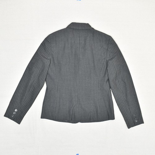 Ann Taylor Women's Two Button Blazer Jacket Striped Polyester Gray Size 4 - Picture 3 of 8