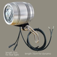 FOXEYE StVZO LED  Front Head light 40LUX for HUB dynamo with rearlight cable