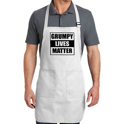 Men's Funny Novel Apron Full Length Grumpy Lives Matter Dad Grandad Pops gift