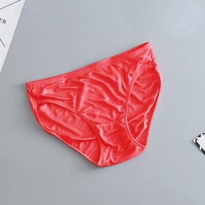 2 Pairs Women Silk Panties Briefs Lingerie Knickers Underwear Solid Comfy Soft