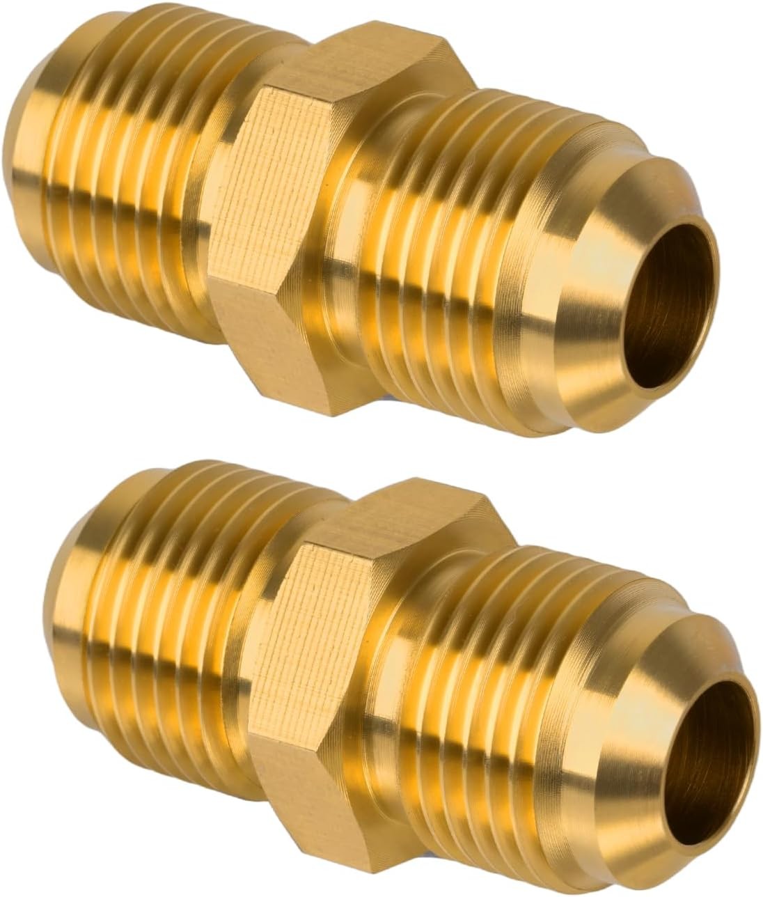 2 Pack 3/8" Flare x 3/8" Flare Male Brass Tube Fitting Union Coupling US