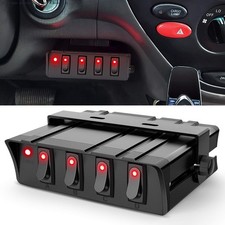 Nilight 4 Gang Rocker Switch Box Panel 12V 24V Waterproof Automotive Switches