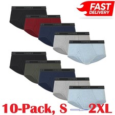 Hanes Men's 10-Pack Brief Underwear Mid Rise Tagless Wicking Comfort Flex Waist