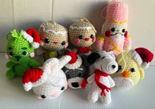 New Handmade Crochet Christmas  Tree Ornaments Amigurumi  You Choose!
