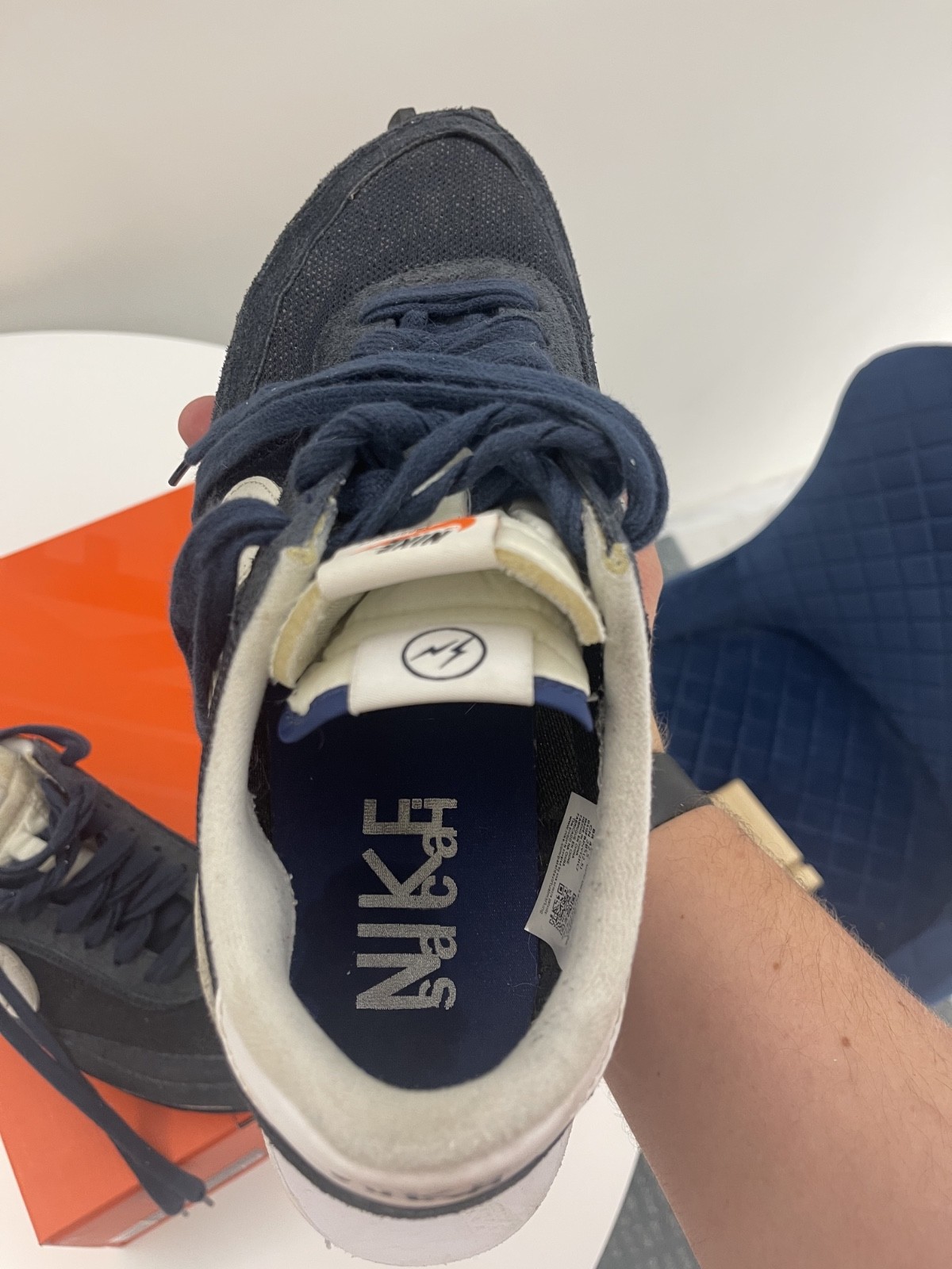 SACAI X NIKE Taglia 10 5 Nike LDV Waffle x Fragment Design x sacai Low Blackened Blu