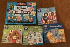 4 Orchard Toys Games and 1 Brainbox Jigsaw. Ages 3 to 7 years.