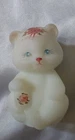 Fenton Art Glass 1985 Rose Blooms Bear Figurine