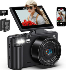 5K Digital Camera for Photography, 75MP Wifi Vlogging Camera for Youtube  3" 18