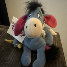 Disney Store VALENTINE'S CUPID EEYORE 7  Winnie Pooh Beanbag Beanie Plush NWT