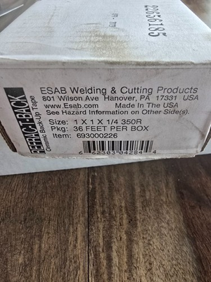 #ad #ad ESAB Refrac T Back Ceramic Backup Tape 693000226 1 X 1 X 1 4 36 feet $75.00