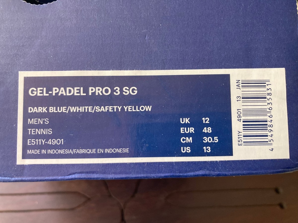 New Asics Gel Padel Pro 3 SG Size 13 in oringinal box | eBay