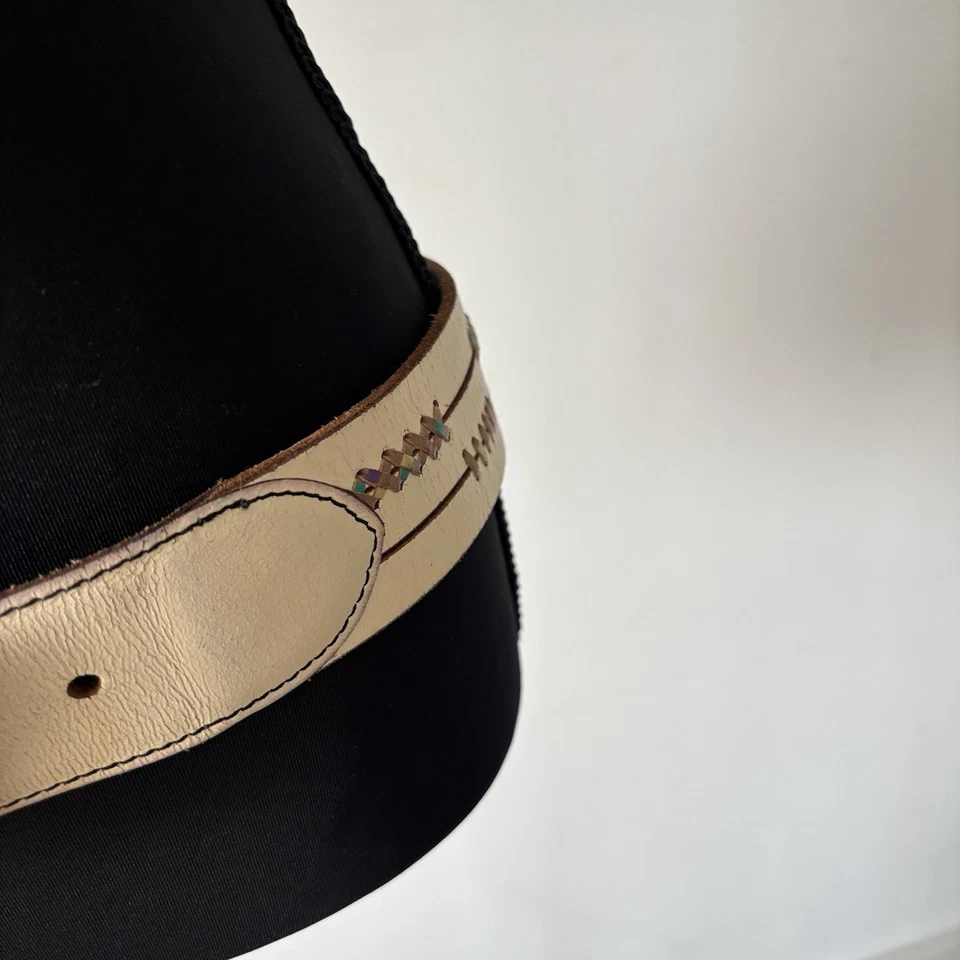 Cinturón de cuero de colección Lucky Brand para mujer L con hebilla de flor Y2K Boho Southwestern Navajo Foto 3 de 4