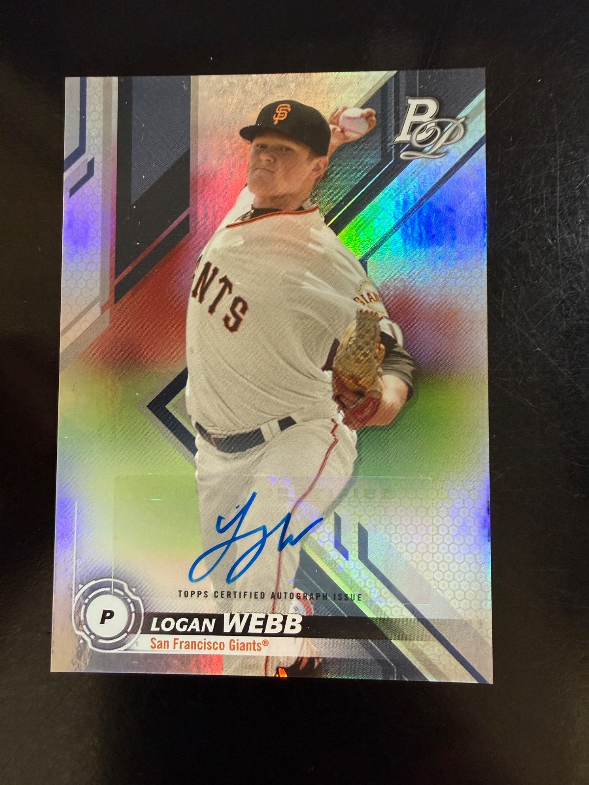 2019 Bowman Platinum Top Prospect Autograph Logan Webb #TOP-30 Giants