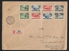 FINLAND TO NETHERLANDS AIR MAIL COMMEMORATIVE STAMPS ON REGISTERED COVER 1938