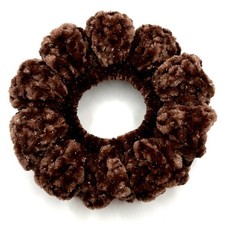 Sparkle Brown Plush Crochet Velvet Scrunchies, Durable, Soft Polyester