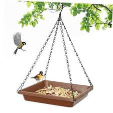 2 Pack Large Hanging Bird Feeder Tray, Platform Spacious Birds Feeder with