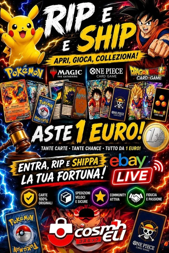 Rip e ship aste 1 euro pokemon e one piece e non solo!