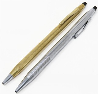 NYJEWEL Cross 10k Gold Filled Pen & Silver Tone Pencil
