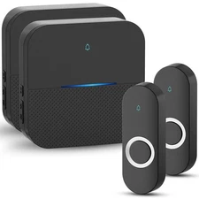 Lighted Wireless Doorbell, Home Waterproof Doorbell 1,000ft Range, 5 Volume L...