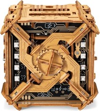 Tesla Box - Electronic Brain Teaser Puzzle Box - Wooden Treasure Chest for Ad...