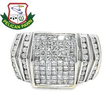 Men's Diamond Cluster Ring 2.04 CTW 10K White Gold AUL  PPG000720 