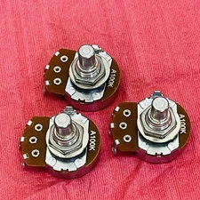 3 PK AUDIO TAPER POTENTIOMETER A100K