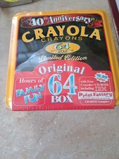 Crayola 40th ANNIVERSARY Limited Edition Tin 64 Crayons Vintage New
