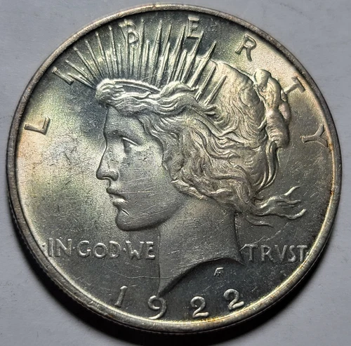 1922-D PEACE Liberty $1 Dollar 90% Silver Coin ~ Original Brilliant Uncirculated