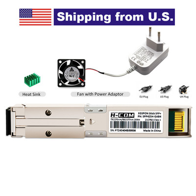 XGSPON ONU Stick with Fan & 8311 firmware, 10G SFP for Mikrotik, Ubiquiti & More