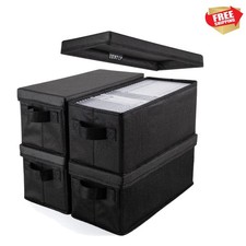 Durable and Moisture-Proof CD Storage Boxes - 4-Pack for Ultimate Organization