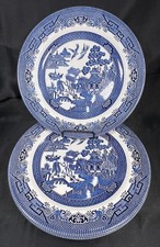 Vintage Set Of 5 Churchill Blue Willow 10 1/4" Dinner Plates England