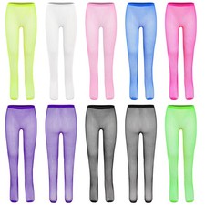 Kids Girls Dance Pantyhose Comfortable Tights Sparkly Fishnet Mesh Dancewear